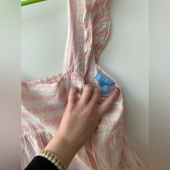 Draper James Maddie Babydoll Dress in Pink Cabana Stripe - Picture 8 of 10